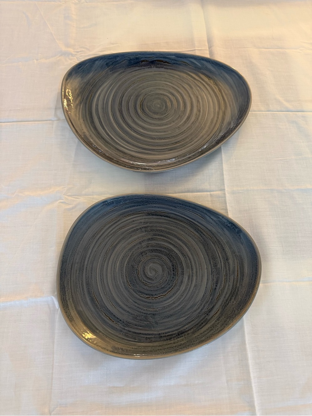RAK porcelain rakstone Gray Spiral Reactive Glaze Serve Plates - Set of 2